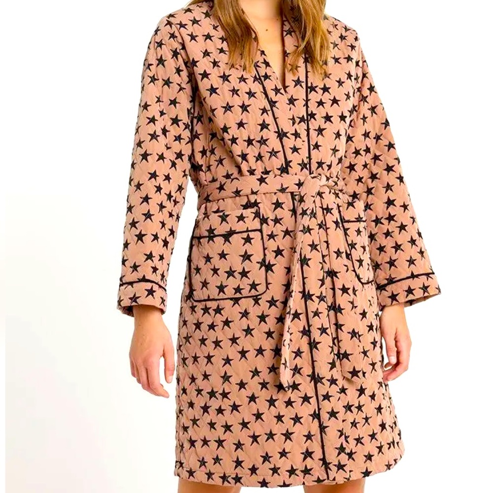 NWT Love Stories Susie Star print Quilted Dressing Gown
